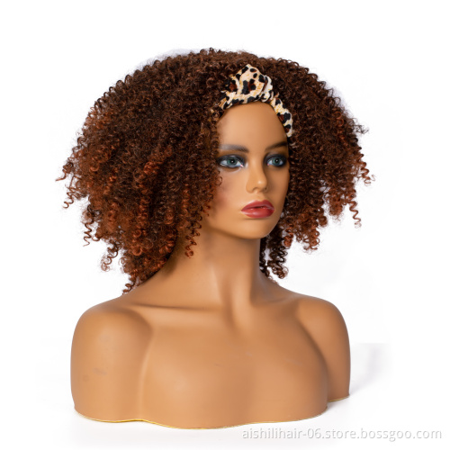 aishili headband wig for black woman curly headband wig synthetic headband wig